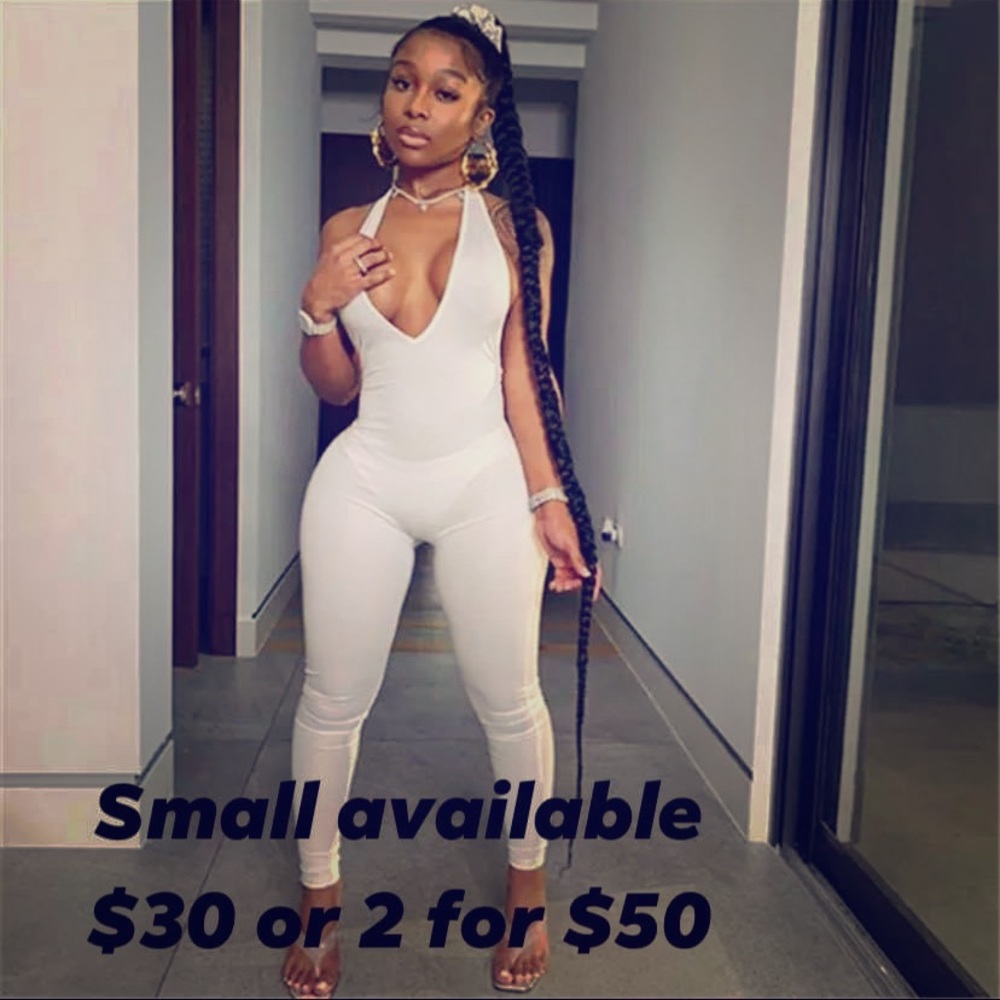 Sexy White Backless jumpsuit